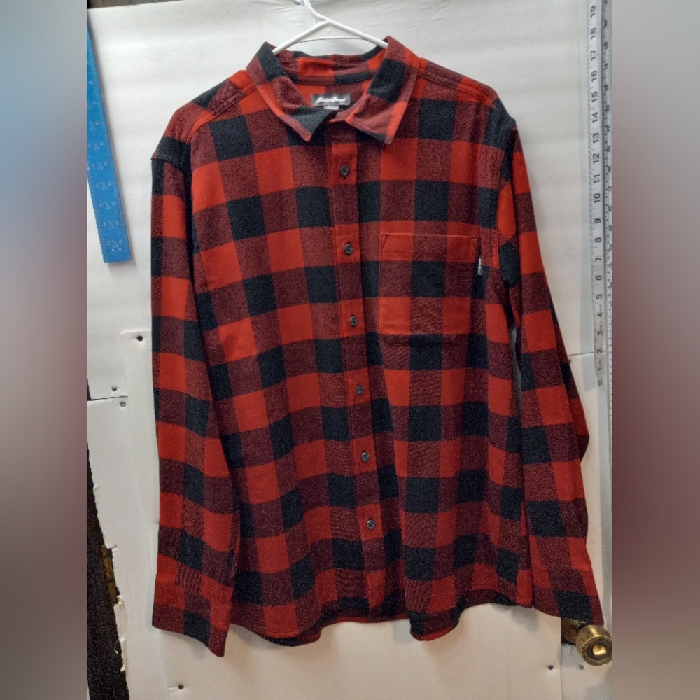 Eddie Bauer Buffalo Check Collared Neck Cowboy Western Plaid Flannel ShirtLumber